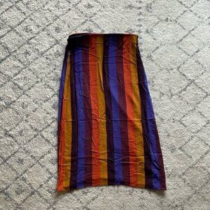 American Eagle - Multi-colored vertical striped midi skirt. Comfortable with ela